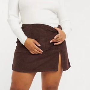 Cord split hem skirt